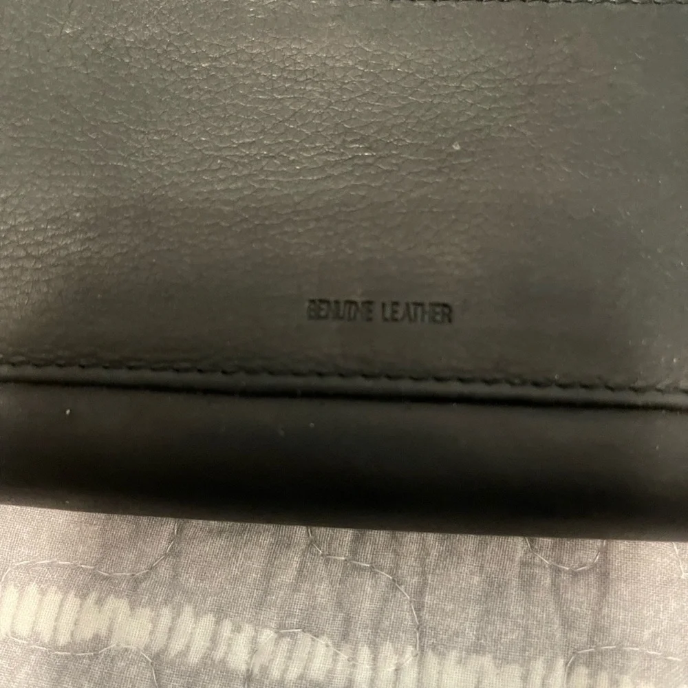 Vintage 90's Black Leather Long Zip Around Clutch Wallet